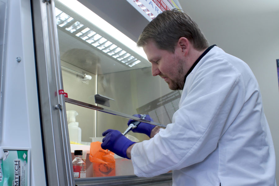 Jason Peters in his lab
