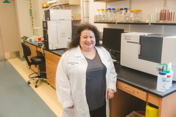 Heidi Mansour in her lab