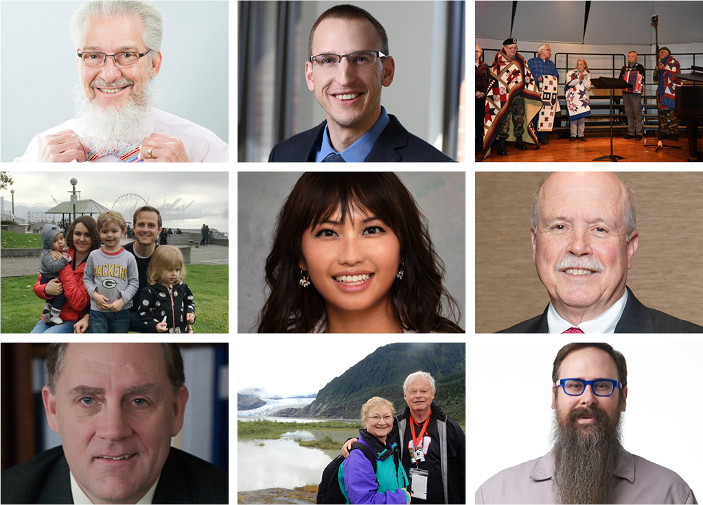 A collage of alumni who contributed updates in this quarter's class notes