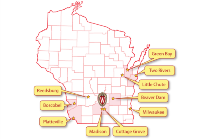 Map of the School's Community Pharmacy Residency sites