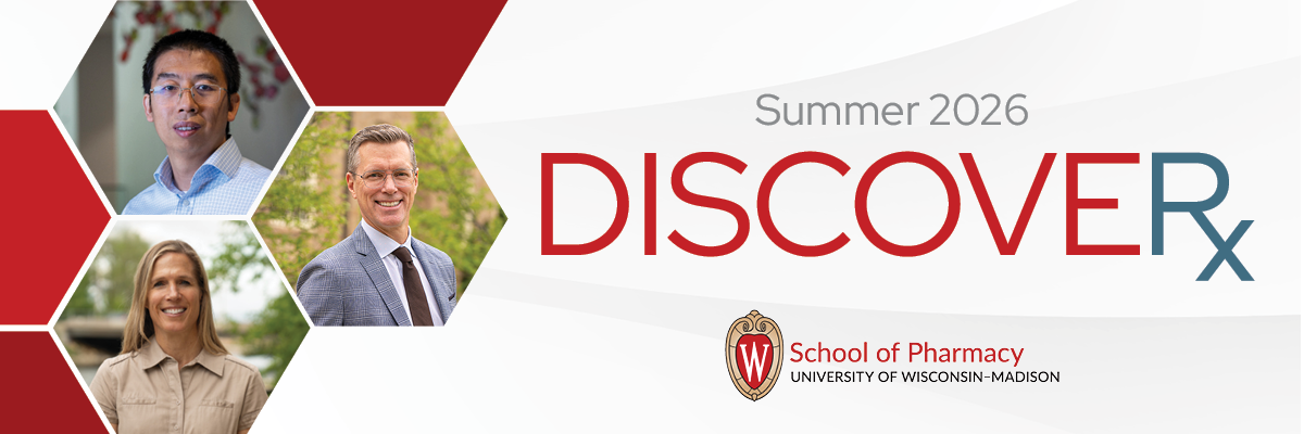 Summer 2026 DiscoveRx masthead including photos of Wei Zhang, Scott Haugen, and Susie Moroney