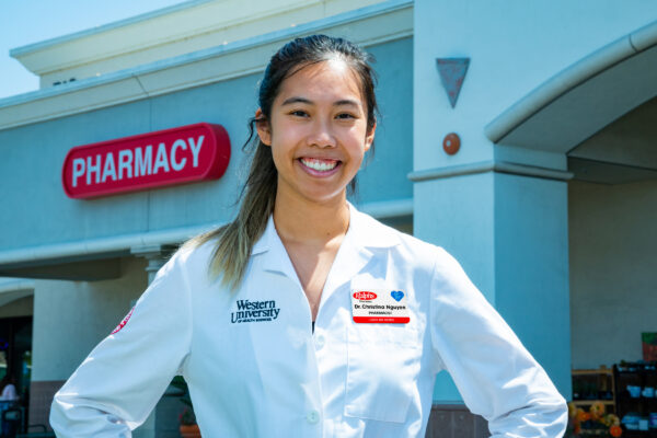 Christina Nguyen outside of her Ralph's Pharmacy