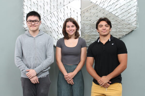 PharmTox students Ethan Cui, Isabella Jones, and Adam Eckardt.