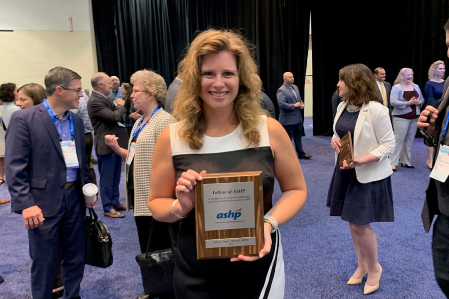 Julie Dagam with her ASHP award