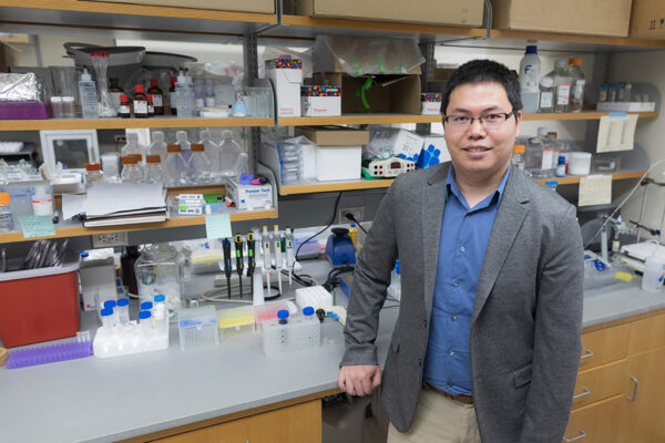 Quanyin Hu in his lab