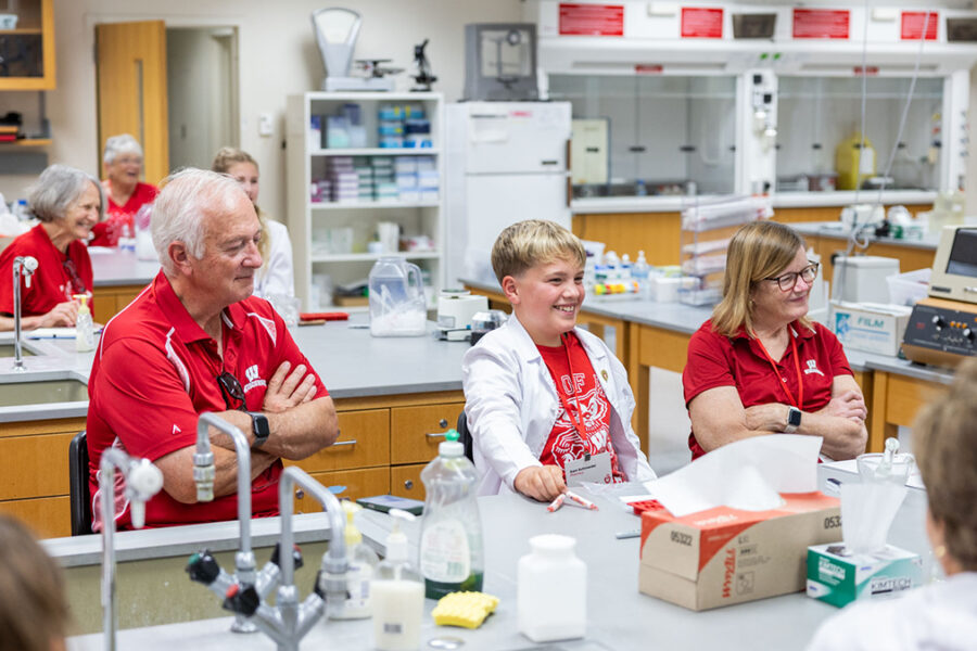 Gary Schroeder (BS '78) attends Grandparents University in July 2025 with his grandson, Sam.